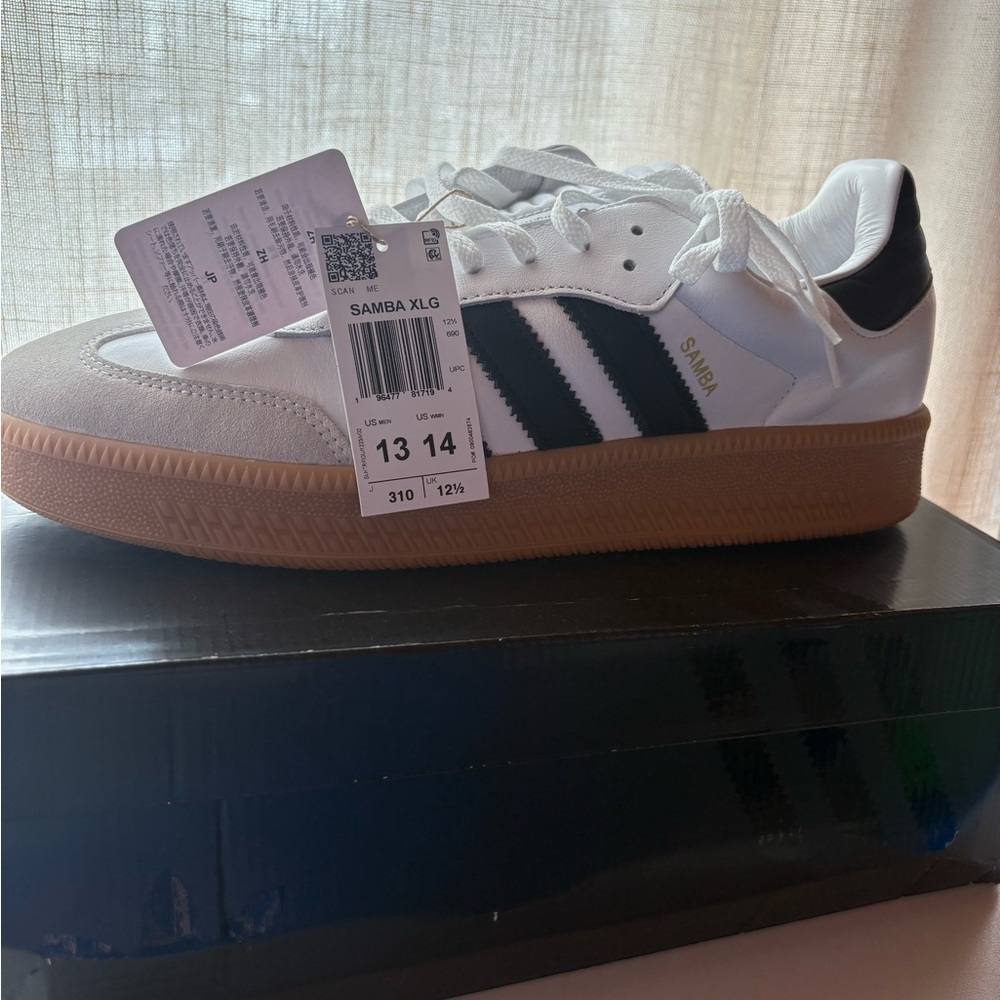 adidas Samba Platform Sneaker - White, Black & Gum Platform